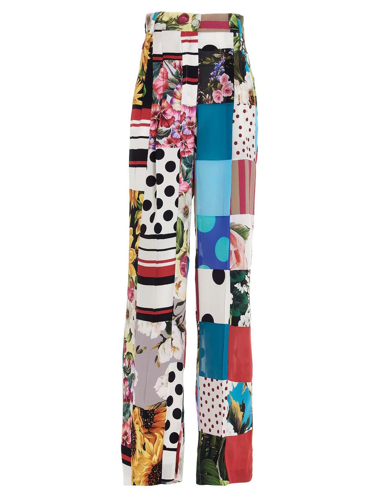 DOLCE & GABBANA PATCHWORK TROUSERS IN MULTICOLOR