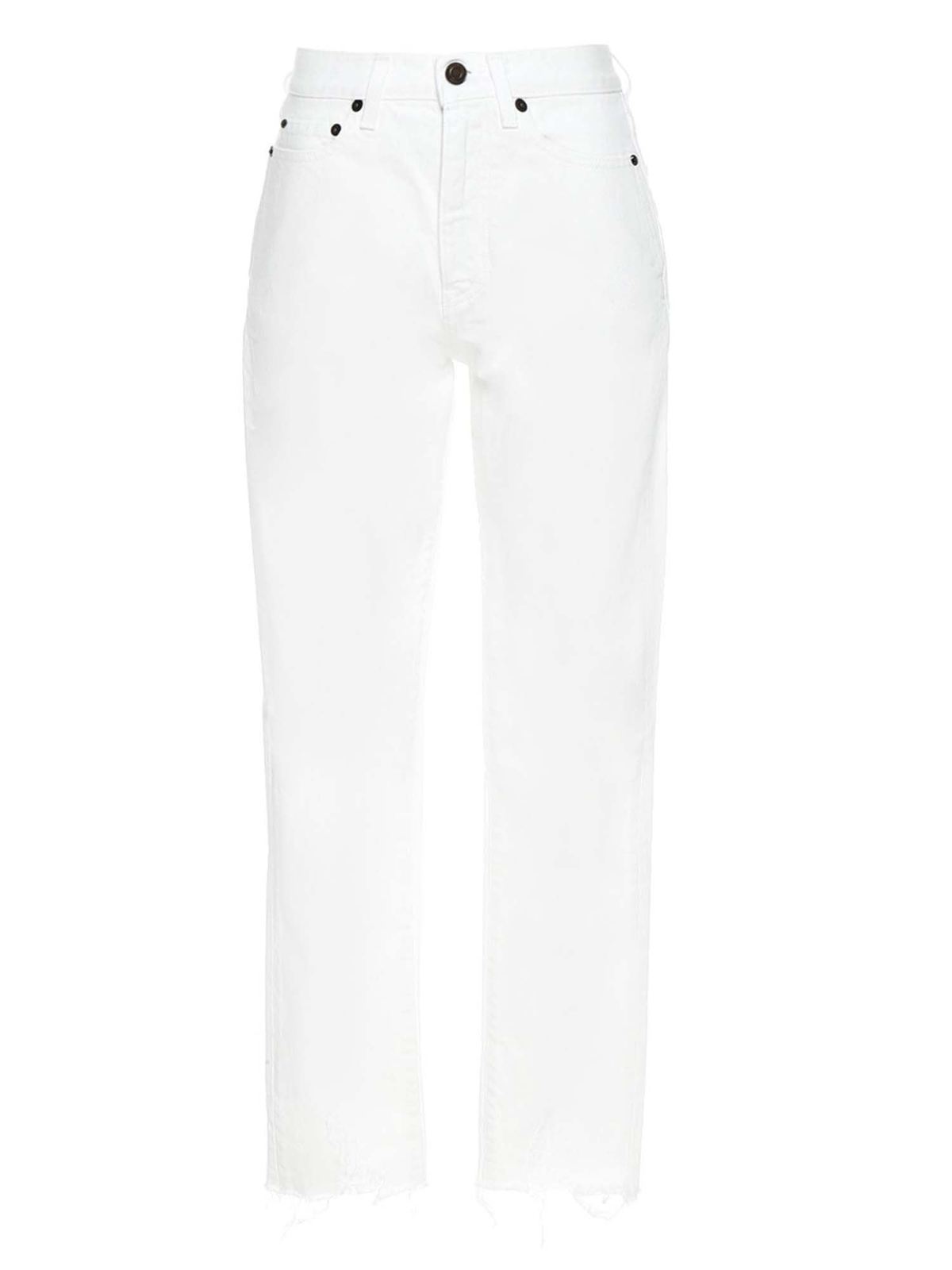 SAINT LAURENT CARROT FIT JEANS IN WHITE