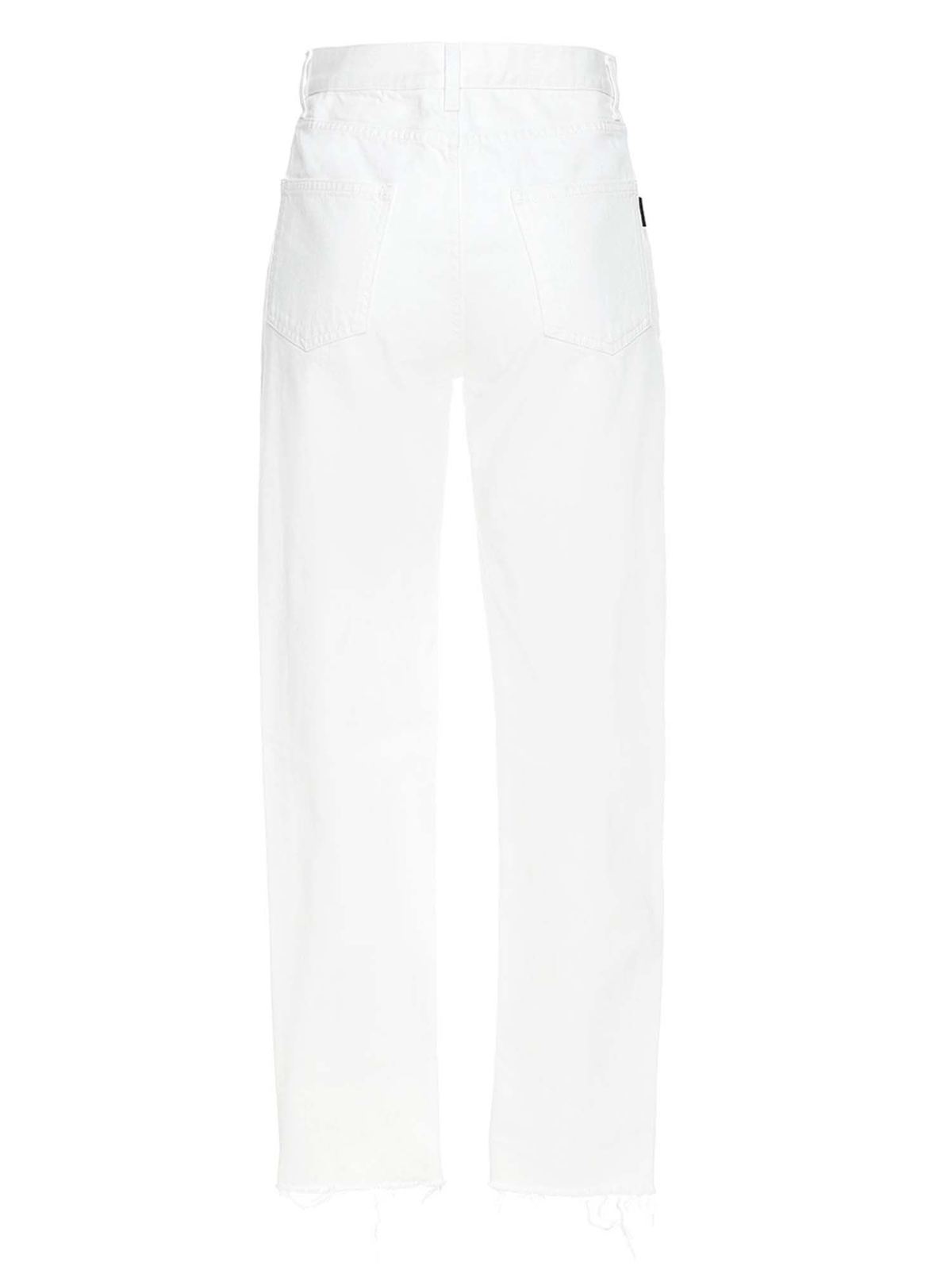 Saint Laurent - Carrot fit jeans in white - straight leg jeans ...