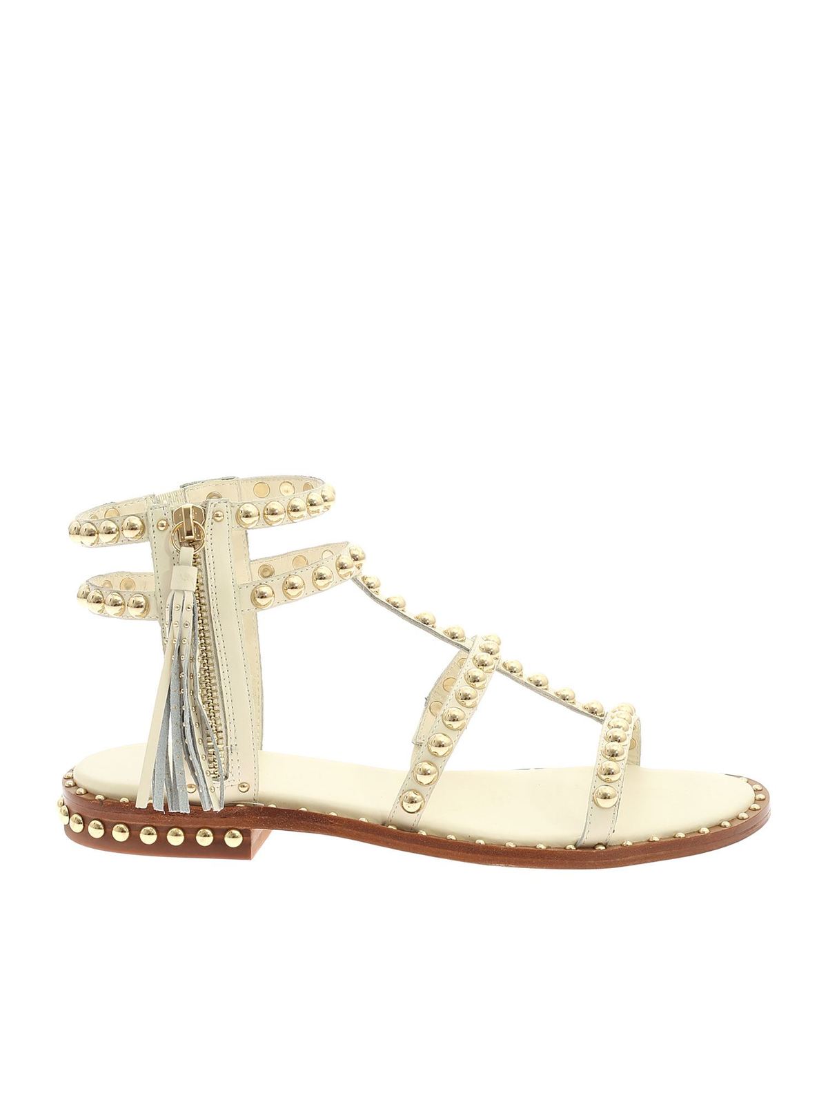 Ash POWER STUDS SANDALS IN WHITE