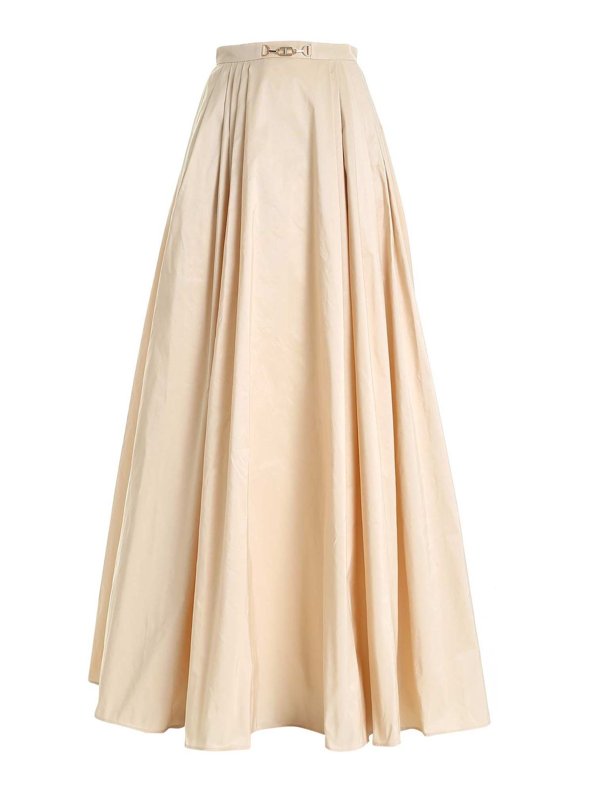 Long skirts Elisabetta Franchi - Tucks long skirt in beige - GO48213E2320