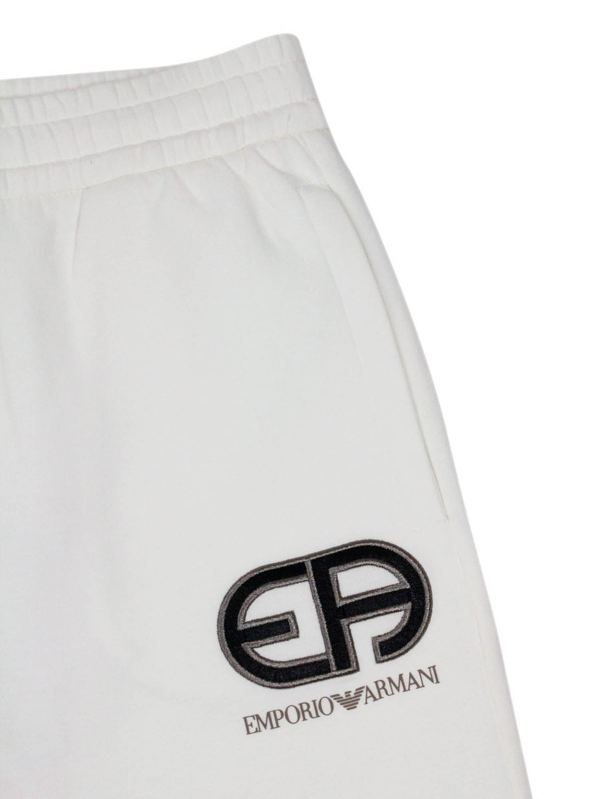 Pantaloni corti e shorts Emporio Armani - Shorts logo bianchi Emporio Armani  Kids - 3K4P921JHSZ0101