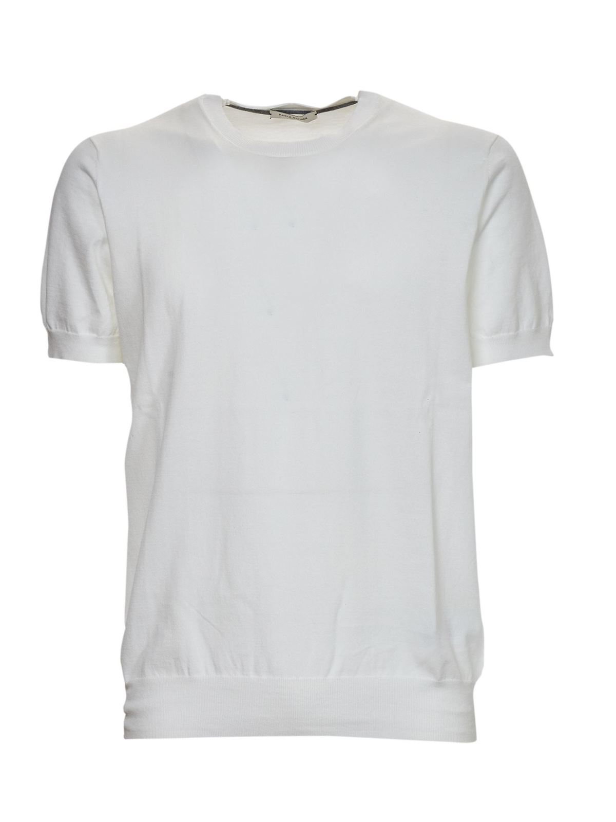 PAOLO PECORA KNITTED T-SHIRT IN WHITE