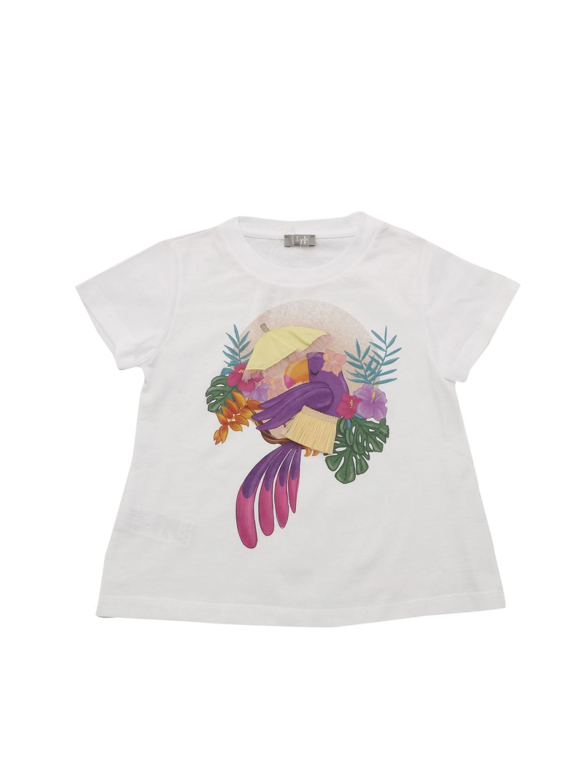 IL GUFO PRINT T-SHIRT IN WHITE