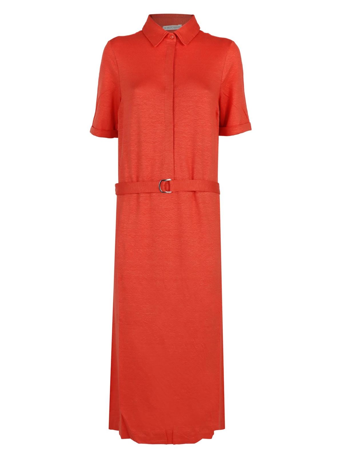 LE TRICOT PERUGIA LINEN DRESS IN RED