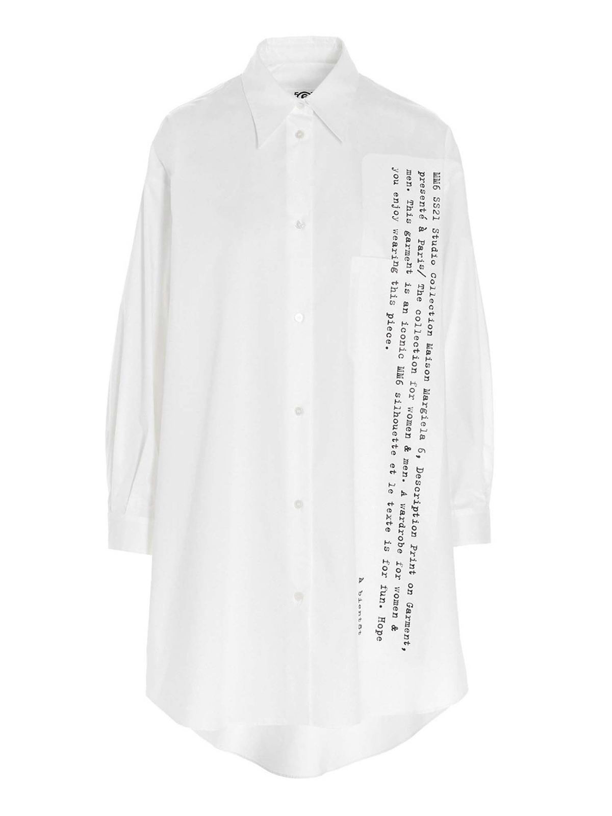 Mm6 Maison Margiela Oversize Printed Shirt In White