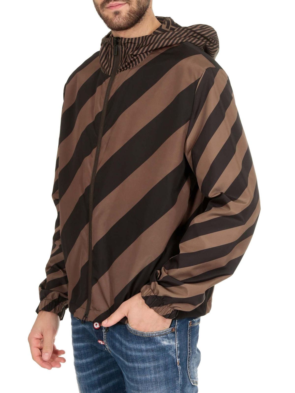 Casual jackets Fendi - Reversible windbreaker in brown 