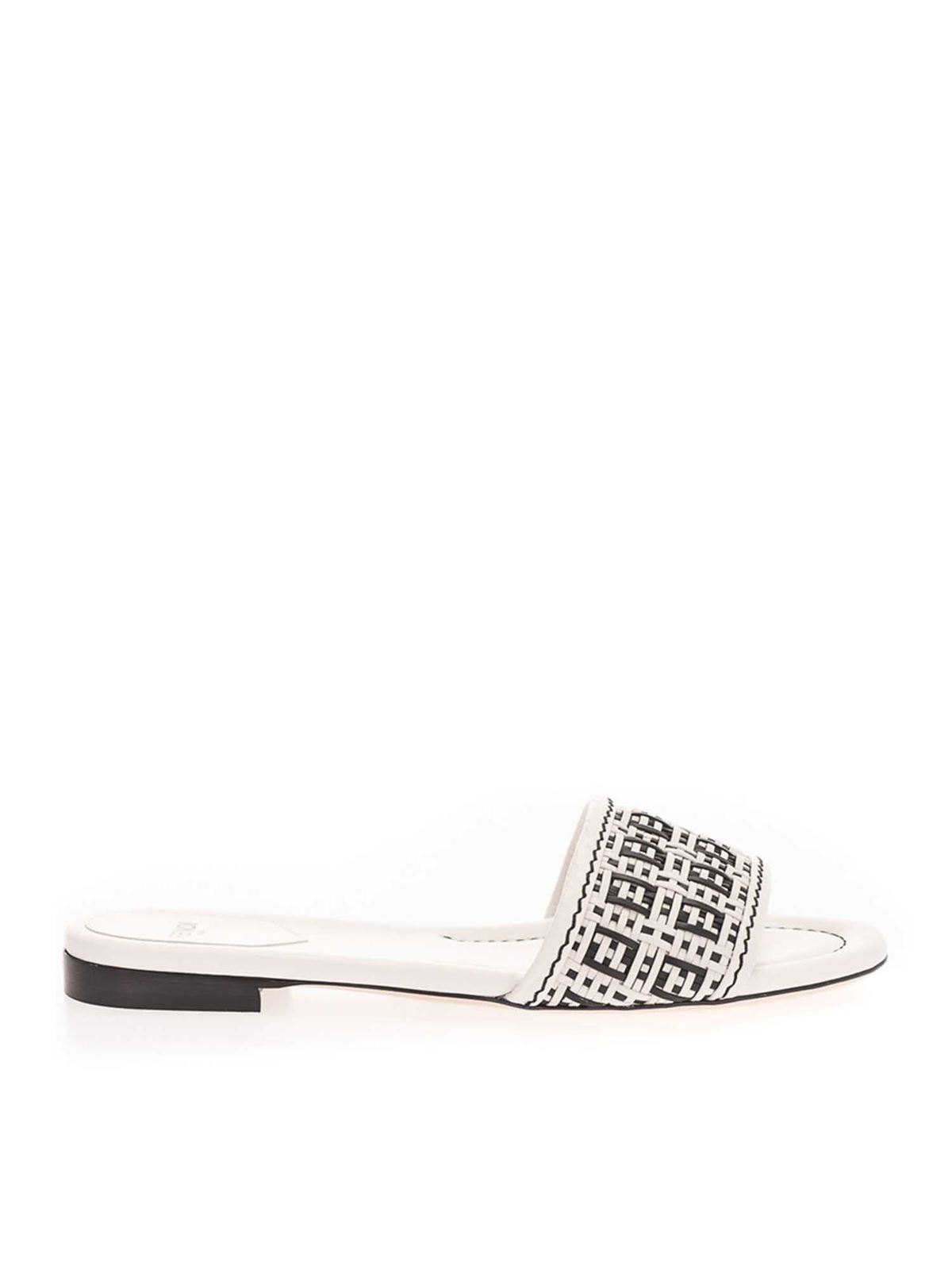 white fendi sandals