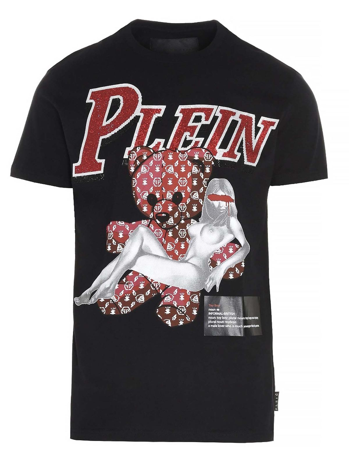 PHILIPP PLEIN RHINESTONE T-SHIRT IN BLACK