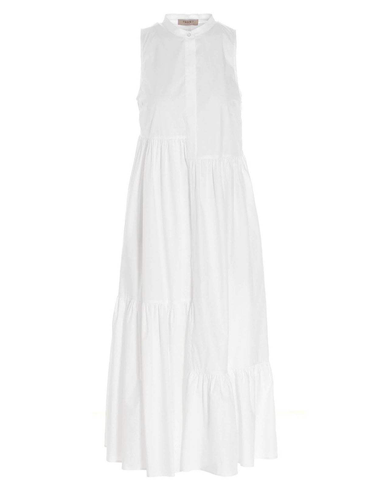 Twinset - Poplin midi dress - maxi dresses - 211TT245800001 | iKRIX.com
