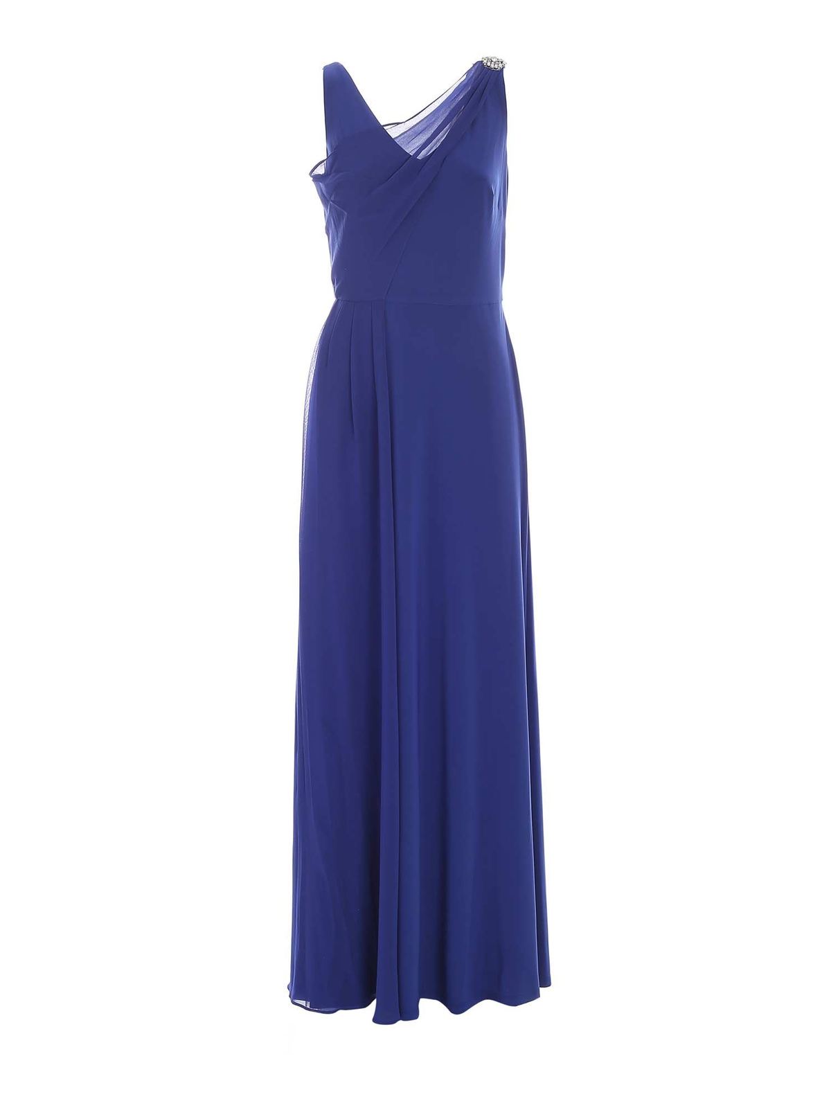 Lauren Ralph Lauren - Rhinestone detail long dress in blue - evening ...