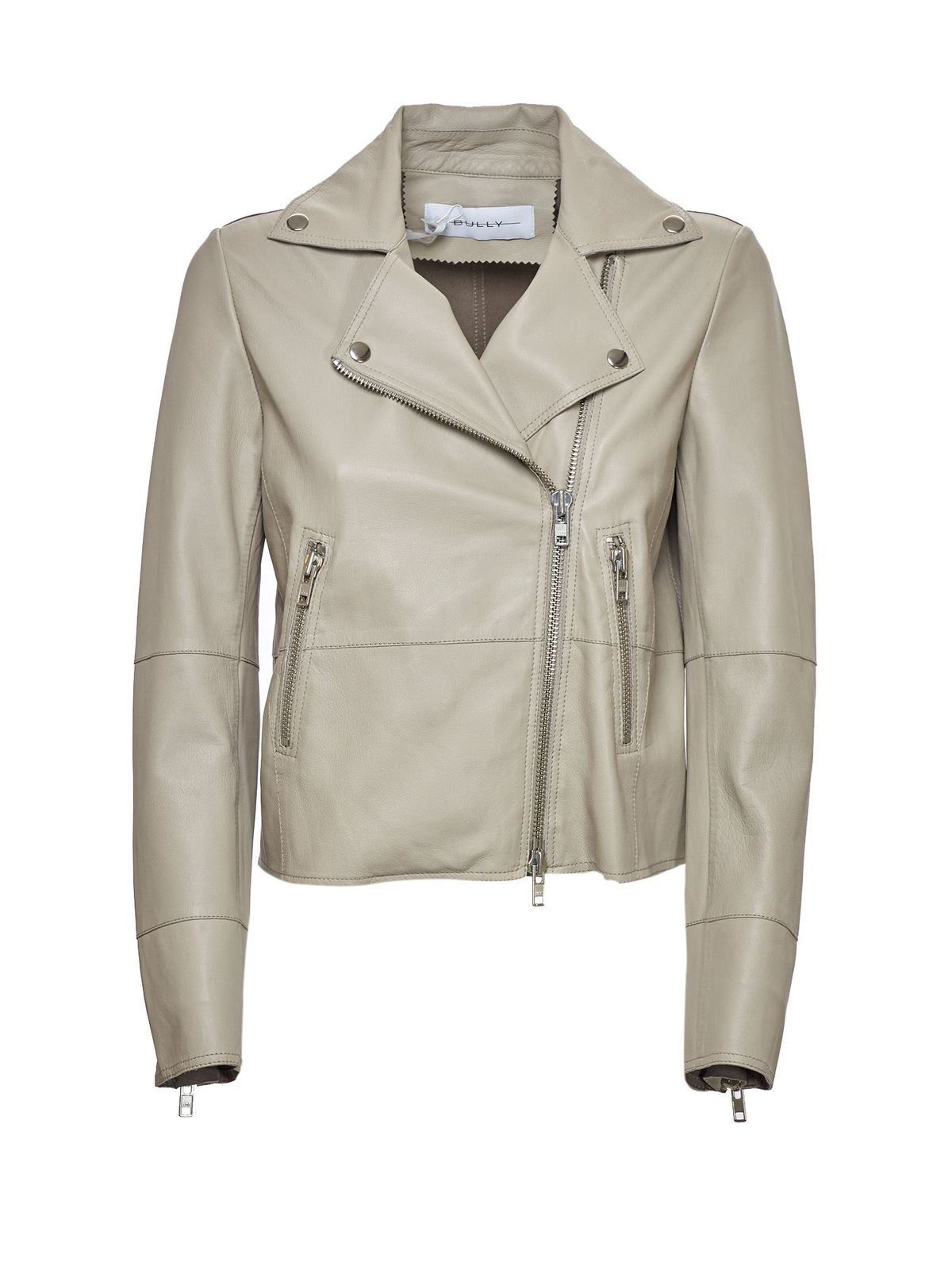 Leather jacket Bully - Gray leather jacket - BE216515N371 | iKRIX.com