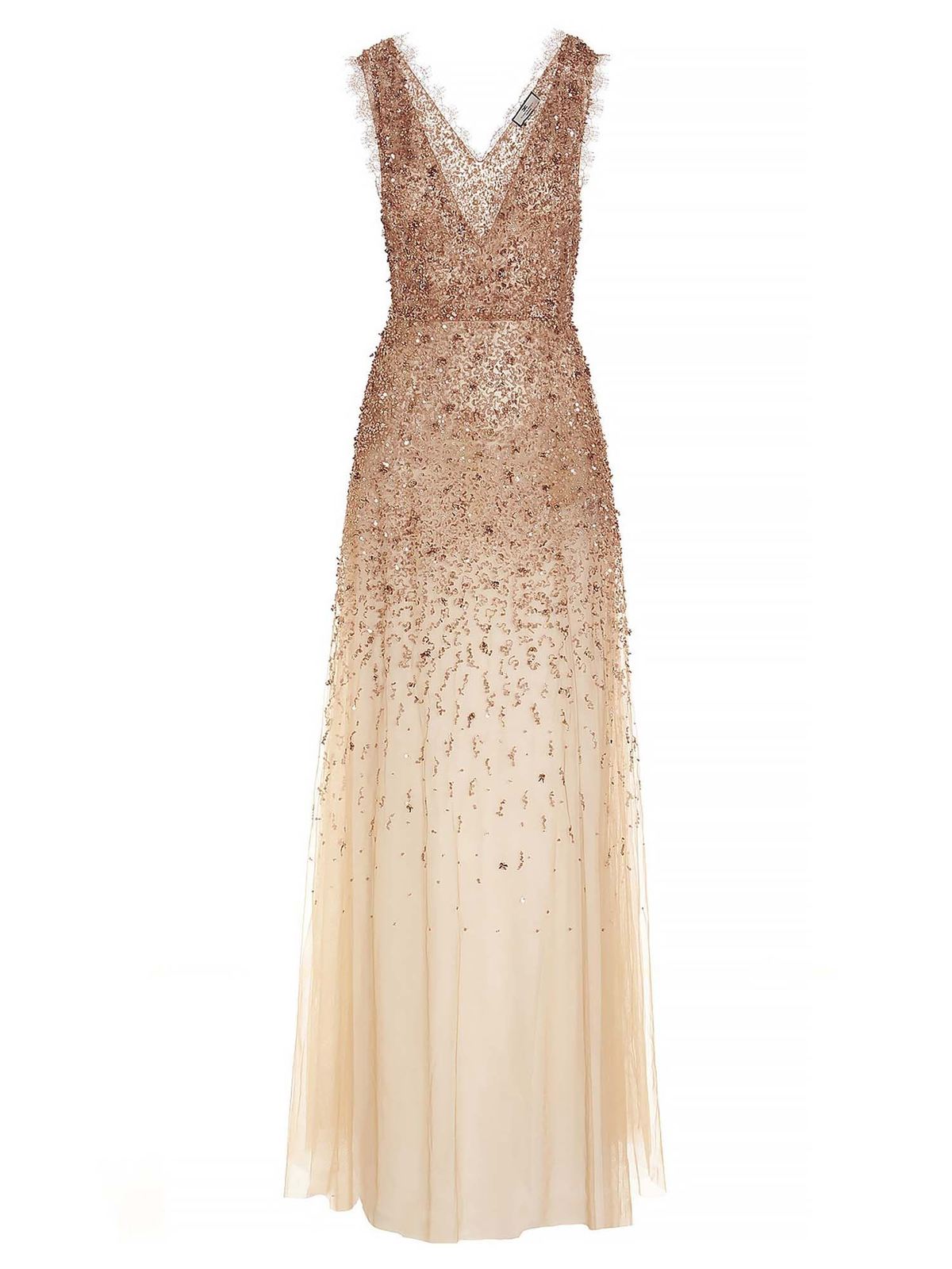 Elisabetta Franchi - Transparent Red Carpet dress in beige - evening ...