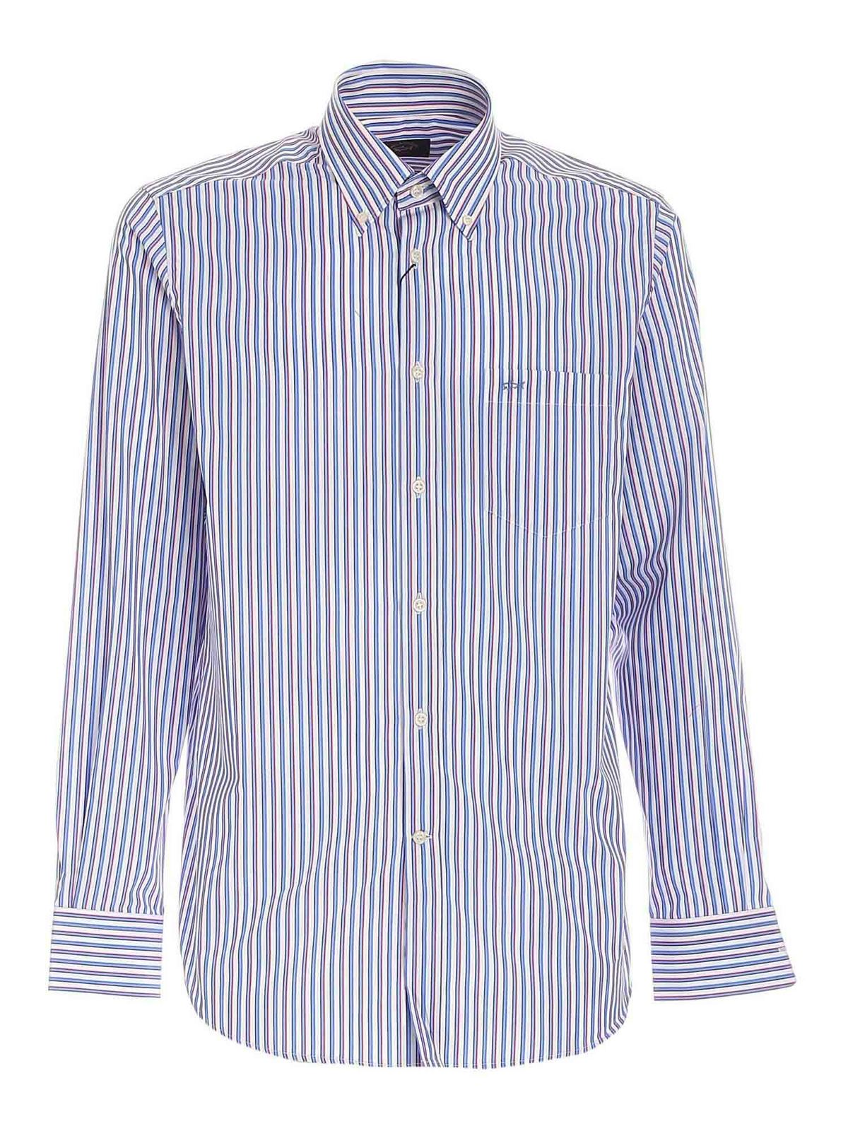 Shirts Paul & Shark - Patch pocket striped shirt - 21413142002 | iKRIX.com