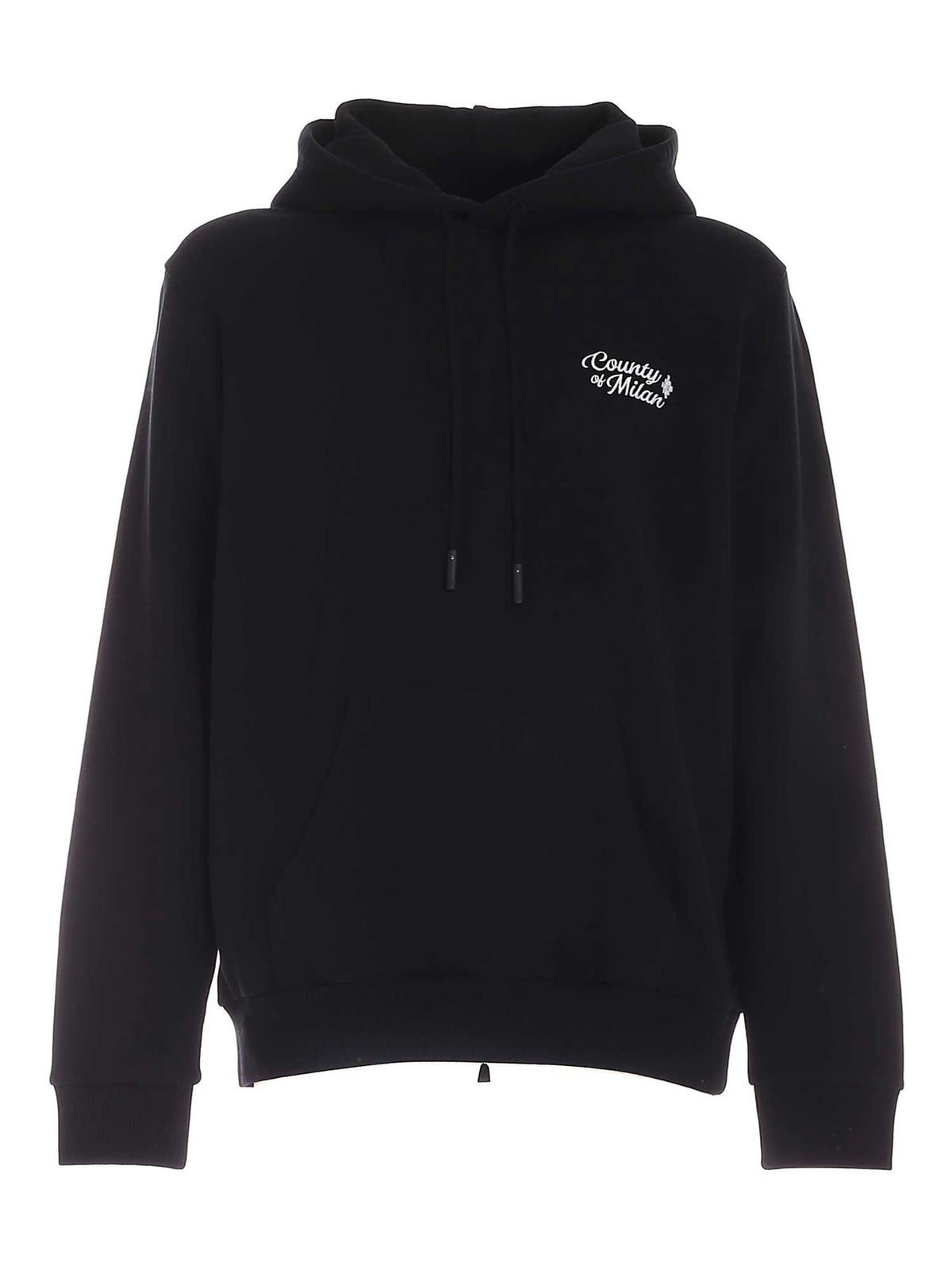 MARCELO BURLON COUNTY OF MILAN RURAL CROSS HOODIE IN BLACK