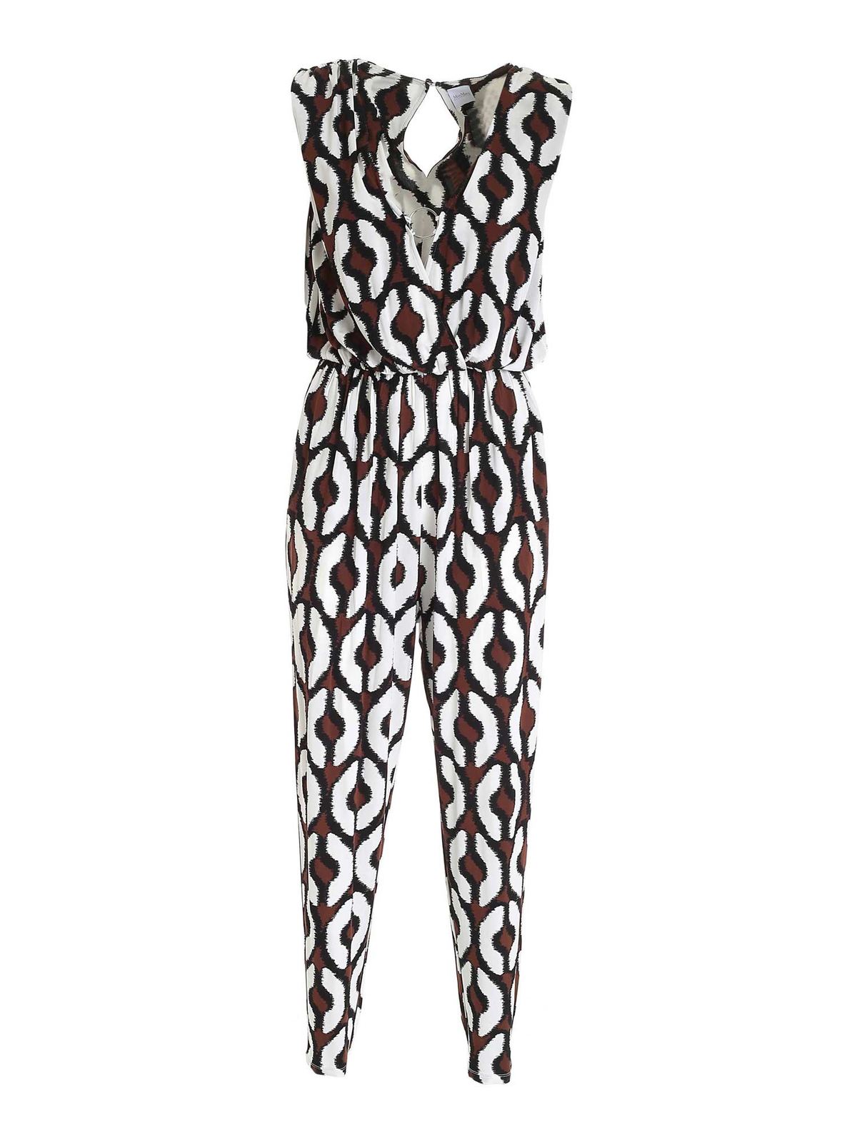 MAX MARA TENNIS JUMPSUIT IN WHITE BLACK AND BROWN