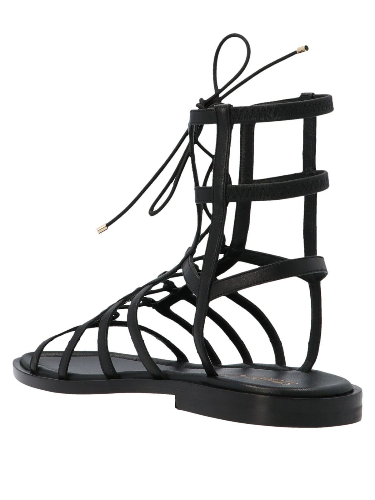 stuart weitzman black flat sandals