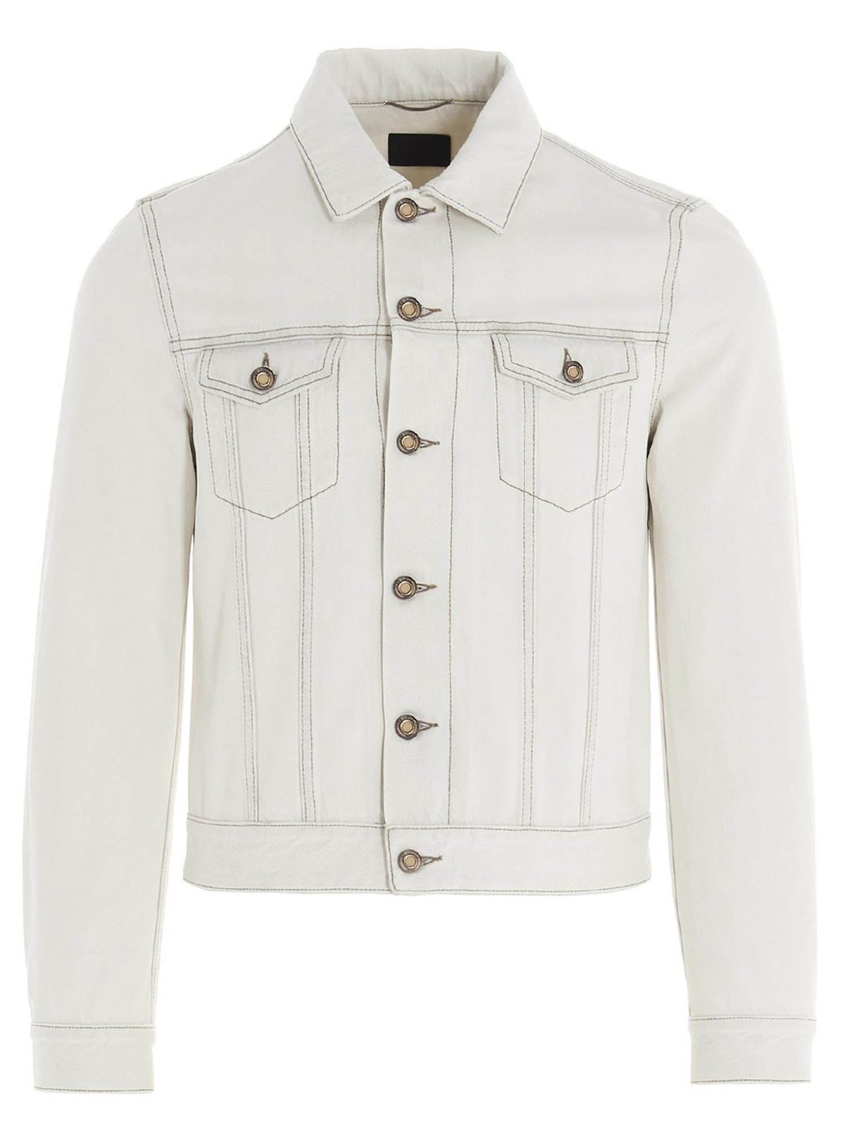 white fitted denim jacket