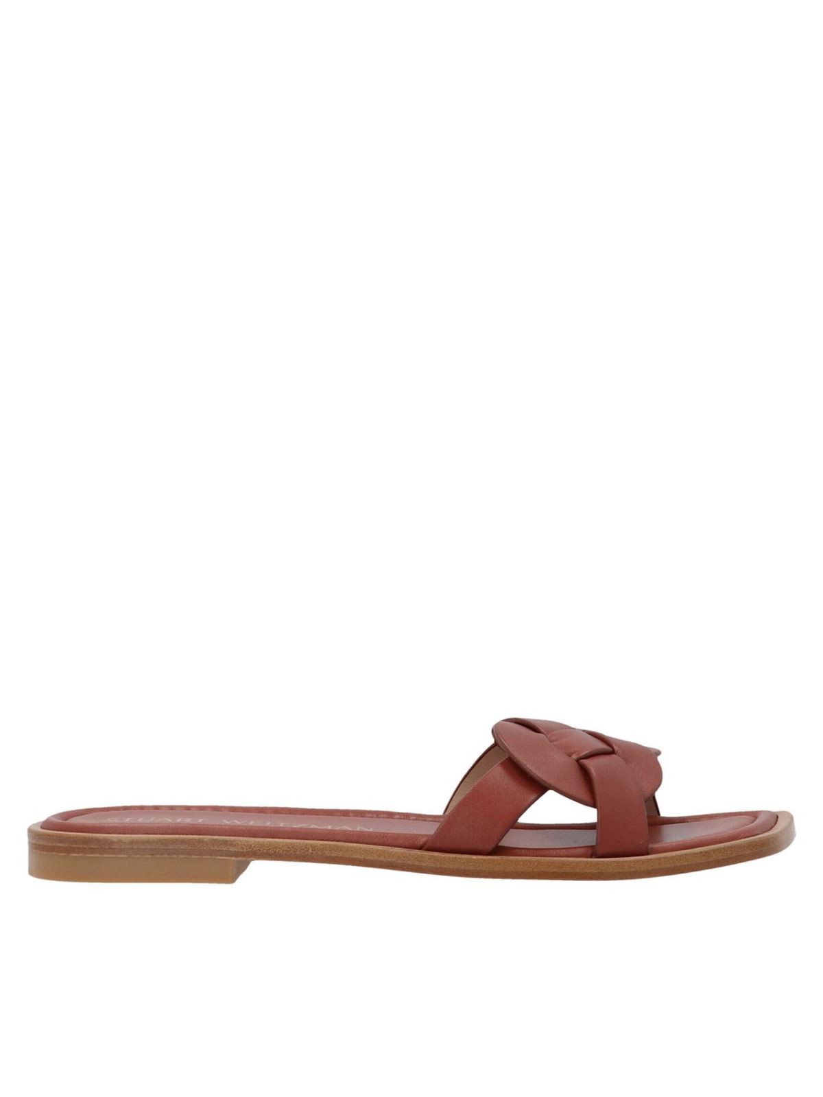 stuart weitzman sierra woven leather flat sandals