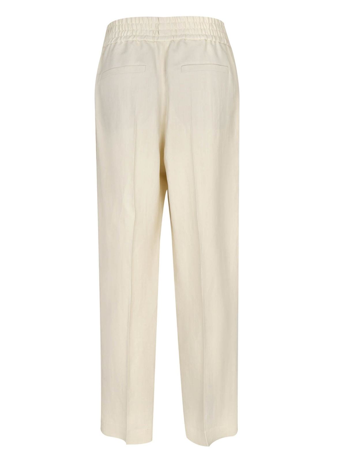 Casual trousers Brunello Cucinelli - Baggy Pull-Up pants in cream ...