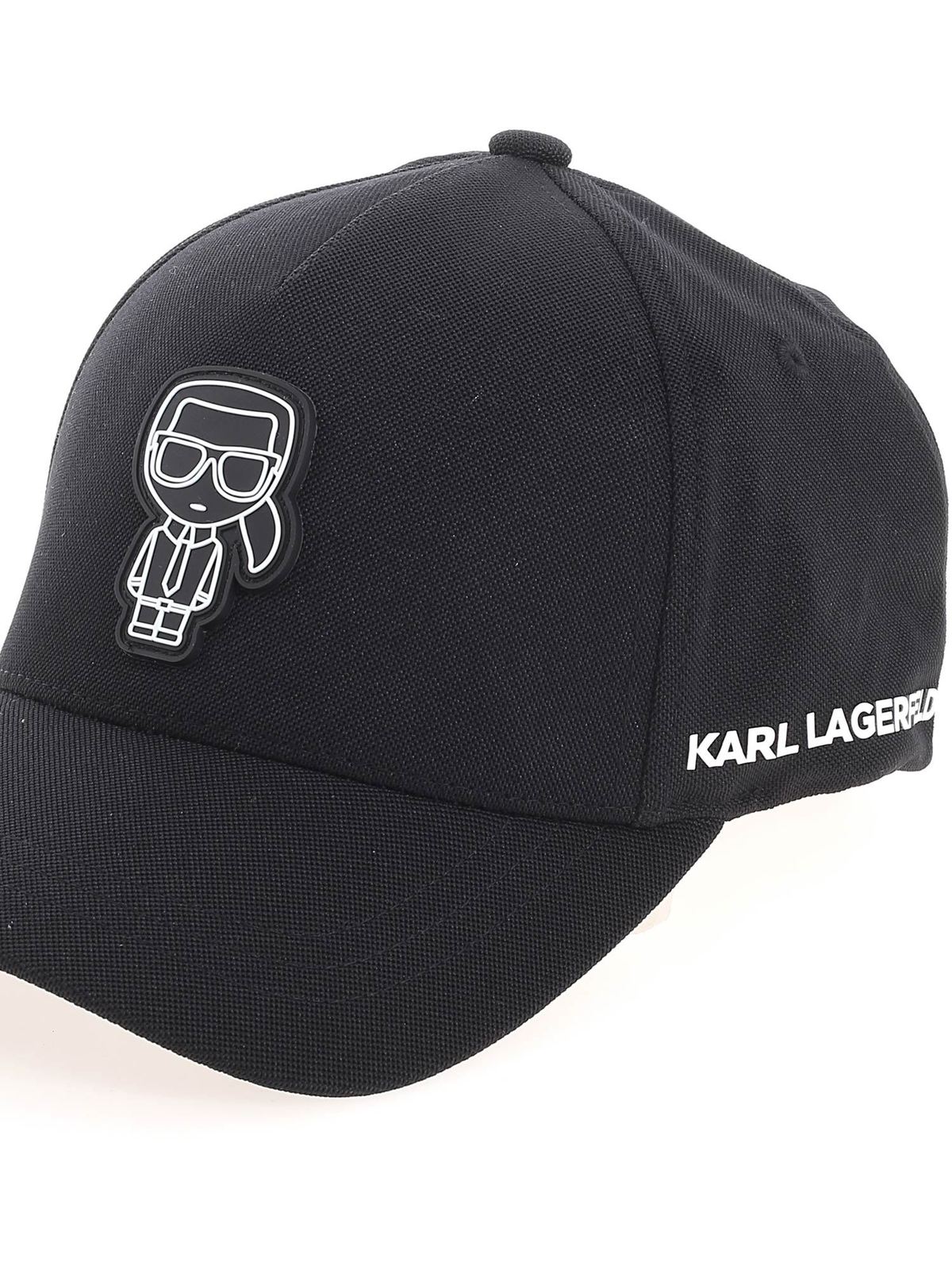 Sijpelen Heerlijk lobby Hats & caps Karl Lagerfeld - Logo patch cap in black - 805613511118990