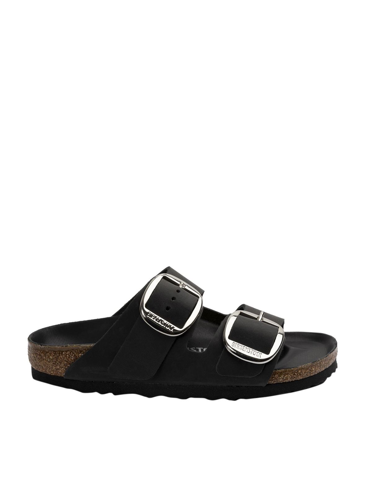 birkenstock black with white buckle