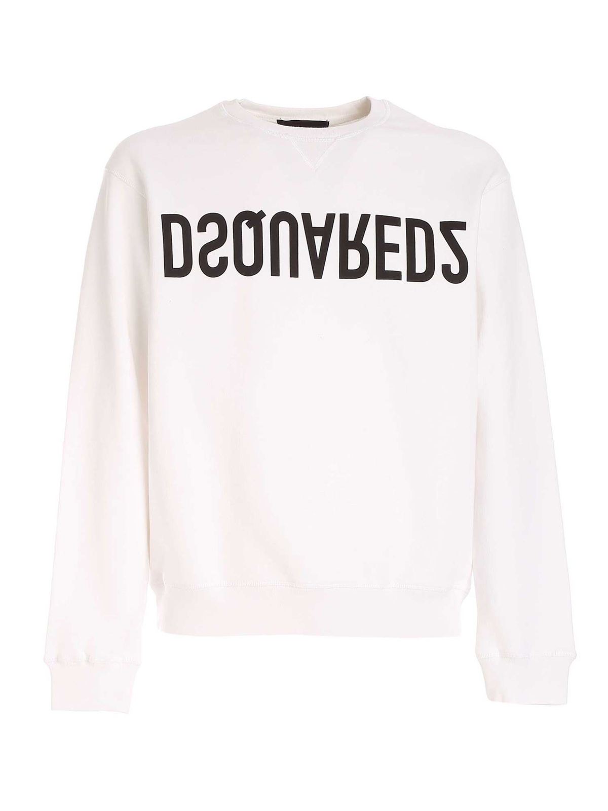 Dsquared2 Logo Print Crewneck Sweatshirt In White