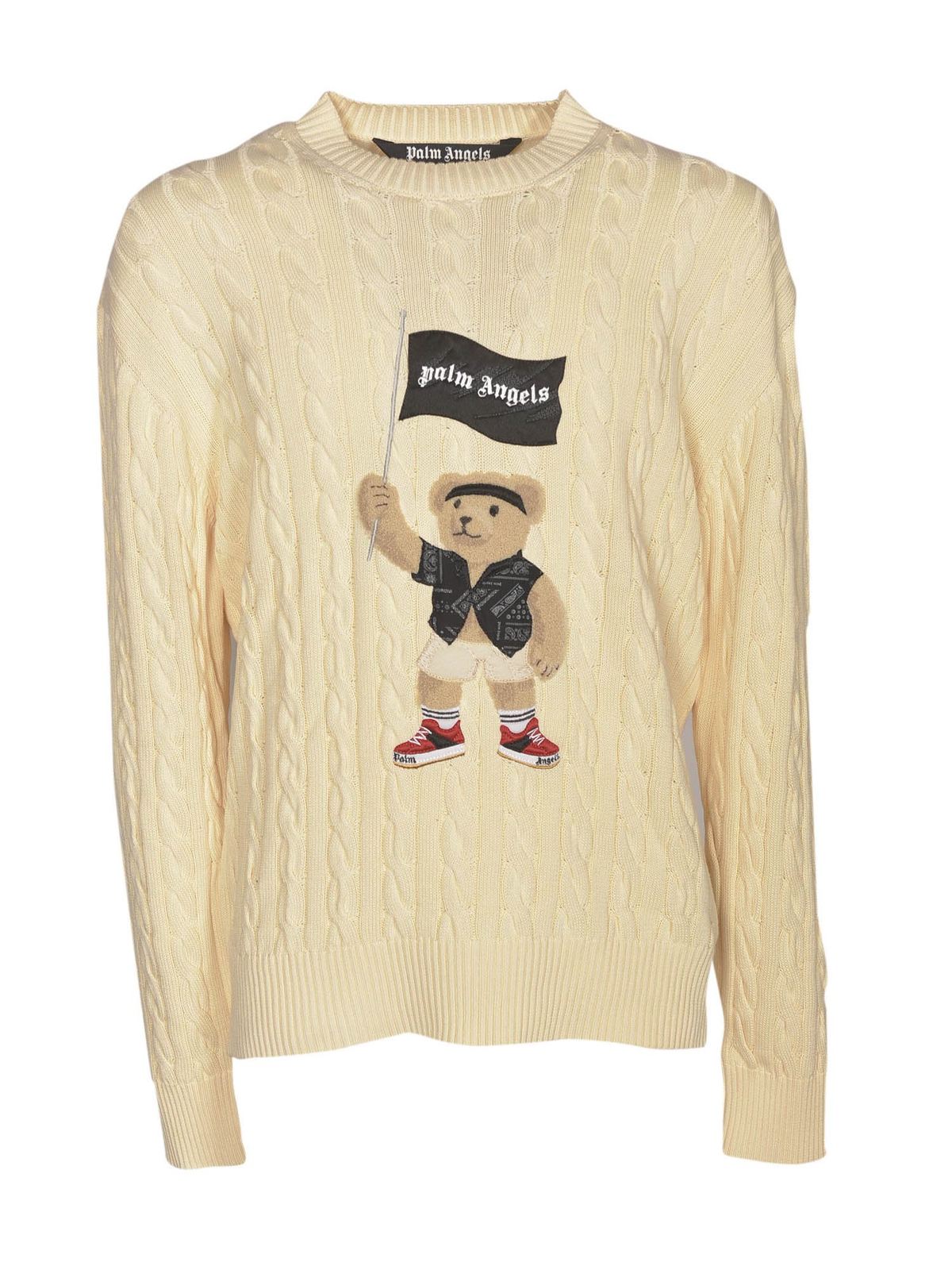 PALM ANGELS PIRATE BEAR SWEATER IN CREAM COLOR