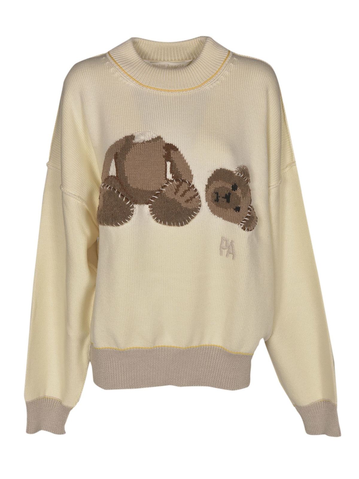 PALM ANGELS BEAR SWEATER IN CREAM COLOR
