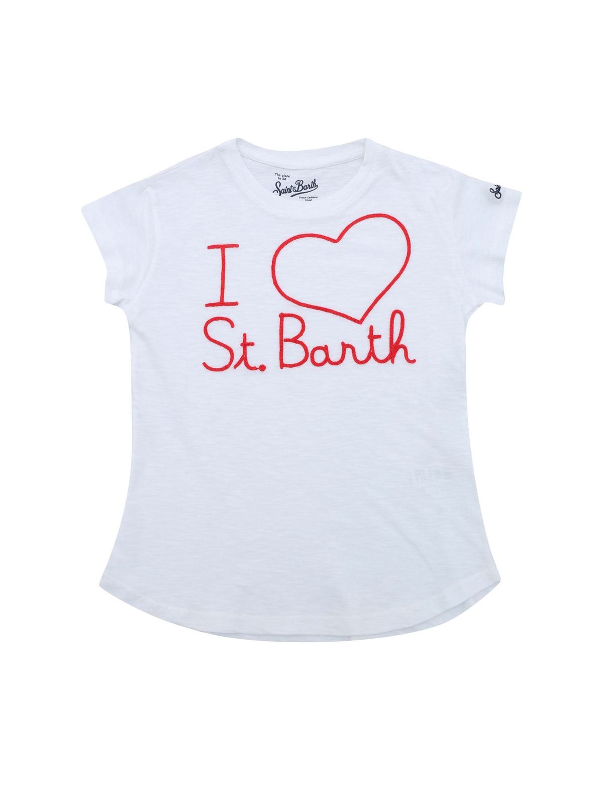 MC2 SAINT BARTH EMMA T-SHIRT IN WHITE AND RED
