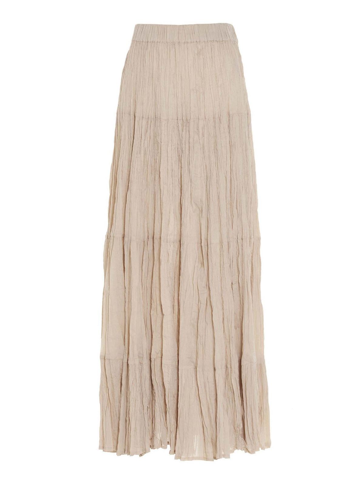 P.A.R.O.S.H CREASED EFFECT SKIRT IN BEIGE