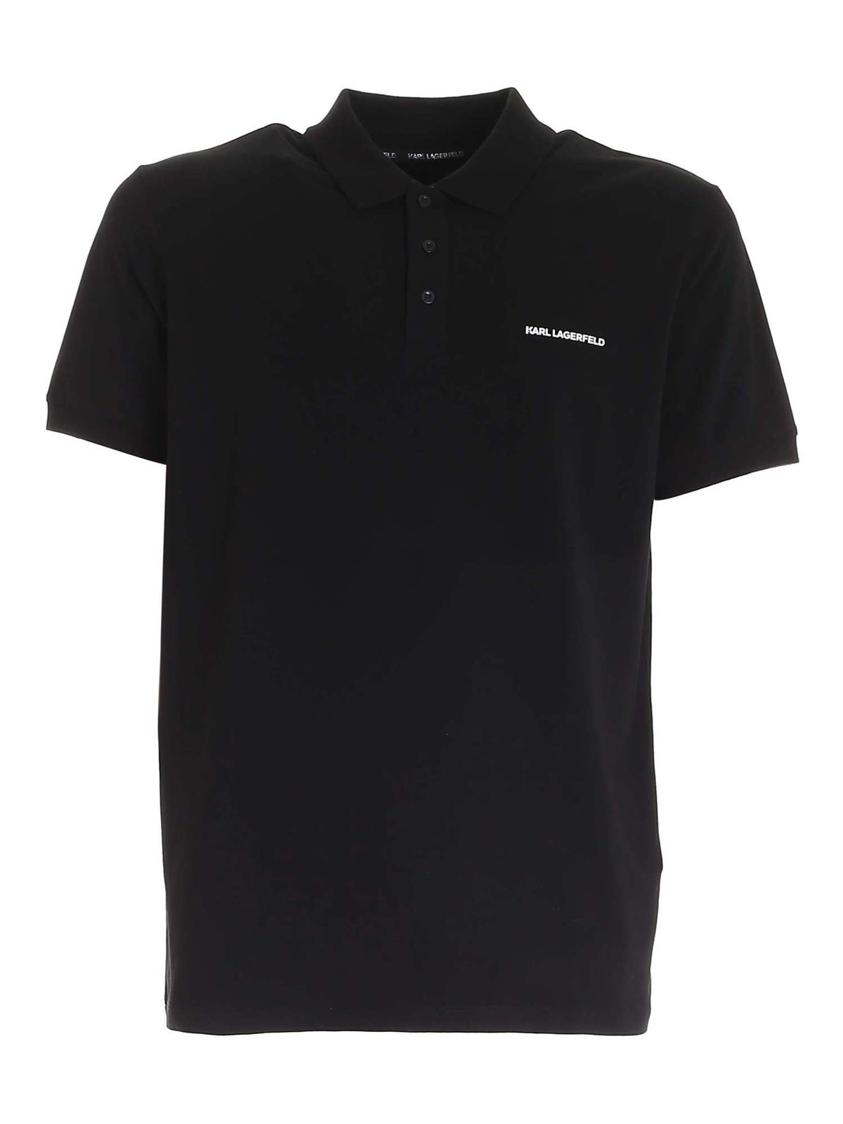 Polo shirts Karl Lagerfeld - Rubberized logo polo shirt in black ...