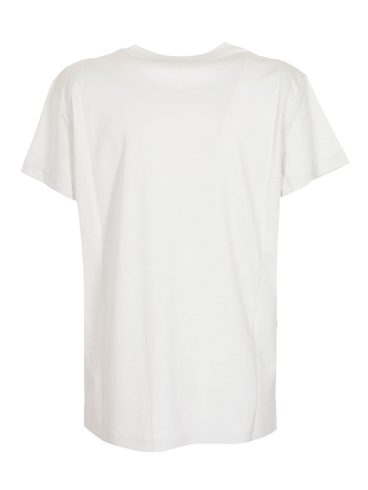 T-shirts Fabiana Filippi - Jewel-collar T-shirt in white ...