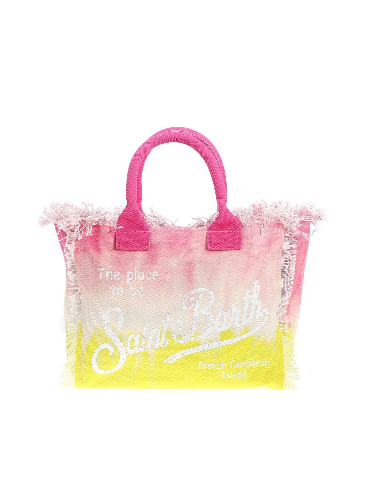Mc2 Saint Barth Borsa In Canvas Stampa Tie Dye Azzurra E