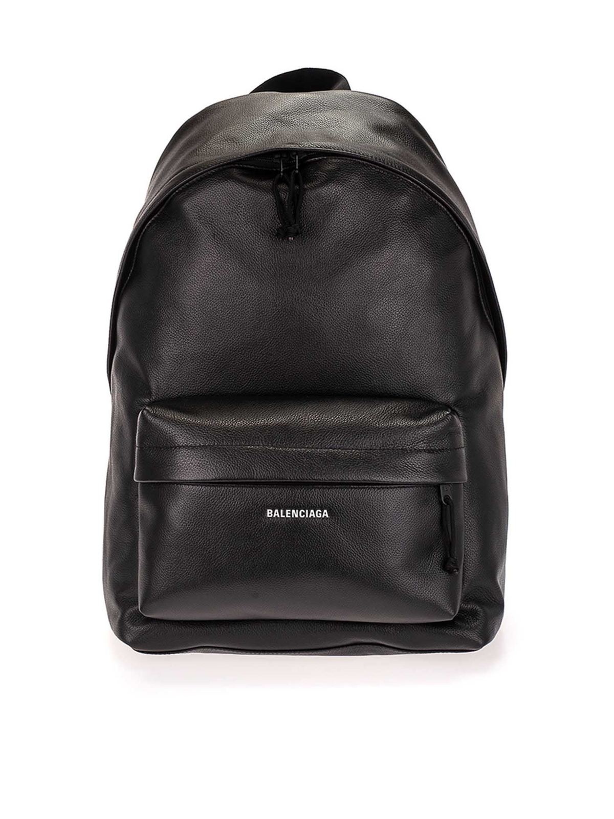 black branded backpack