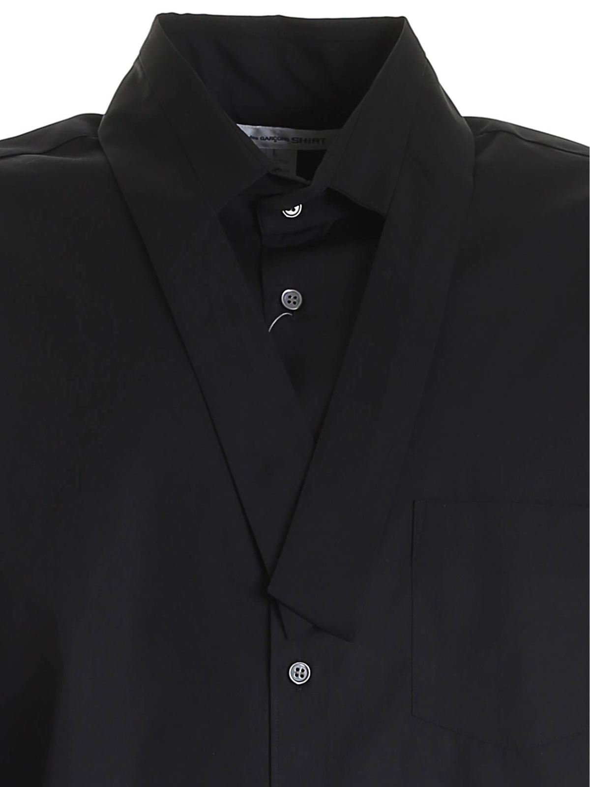 Shirts Comme Des Garcons Shirt - Ribbon on the neckline shirt in