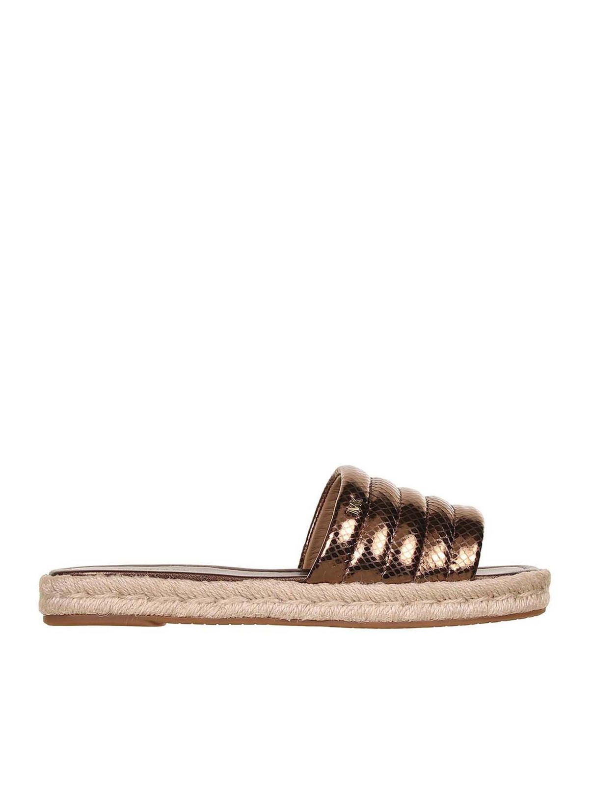 Sandals Michael Kors - Royce slides in bronze color - 40S1ROFA1MBRONZE