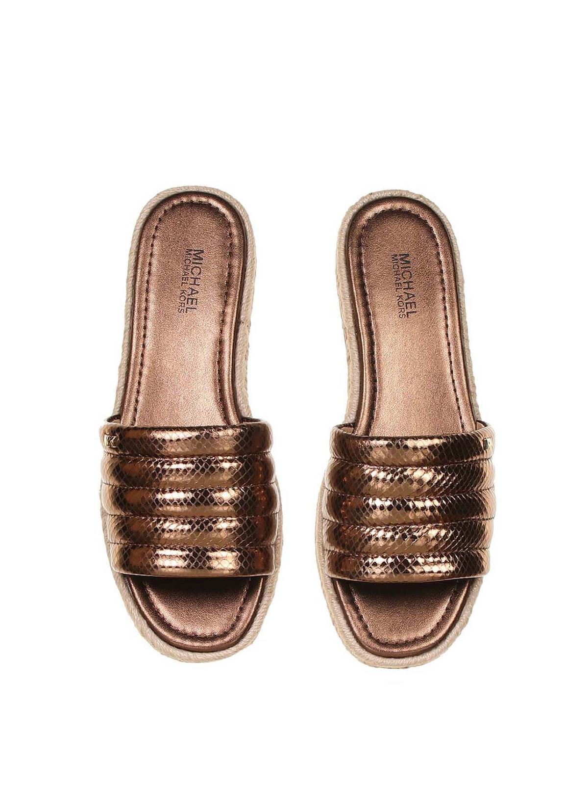 Sandals Michael Kors - Royce slides in bronze color - 40S1ROFA1MBRONZE