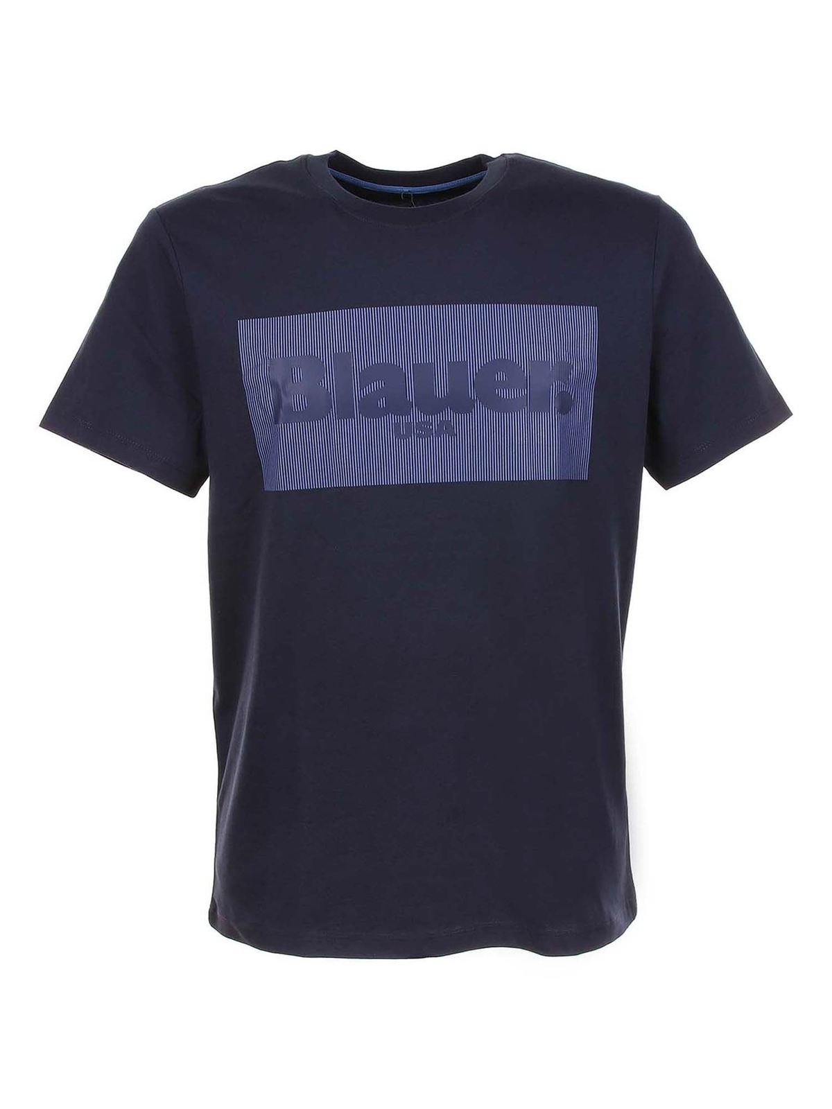 Blauer - Logo T-shirt in blue - t-shirts - 21SBLUH02133004547802
