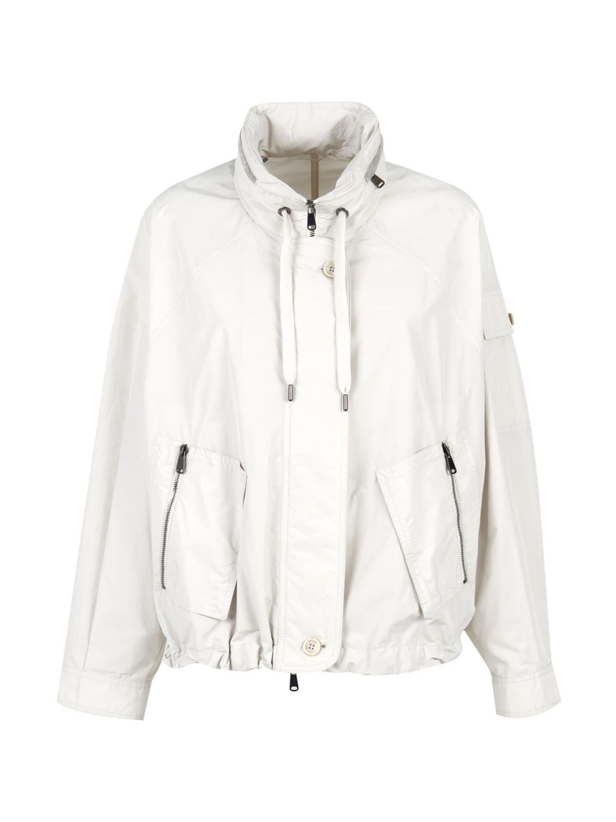 white cotton bomber jacket