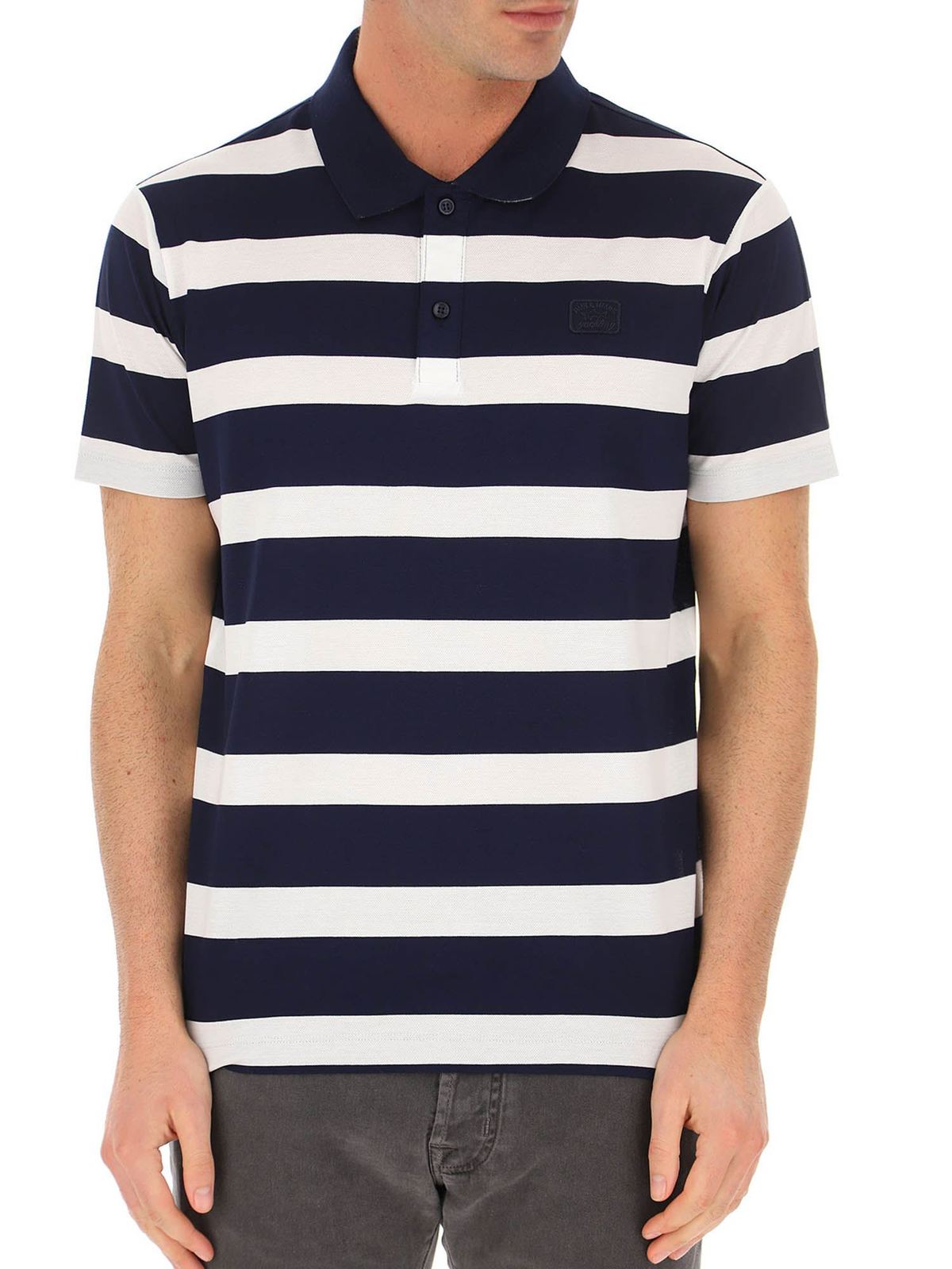 Polo shirts Paul & Shark - Striped polo shirt in blue and white ...