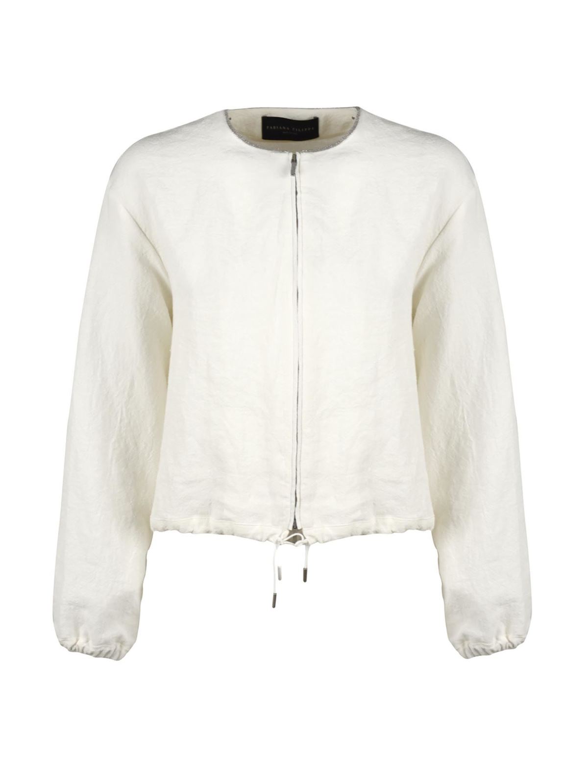Casual jackets Fabiana Filippi - Crewneck jacket in white ...