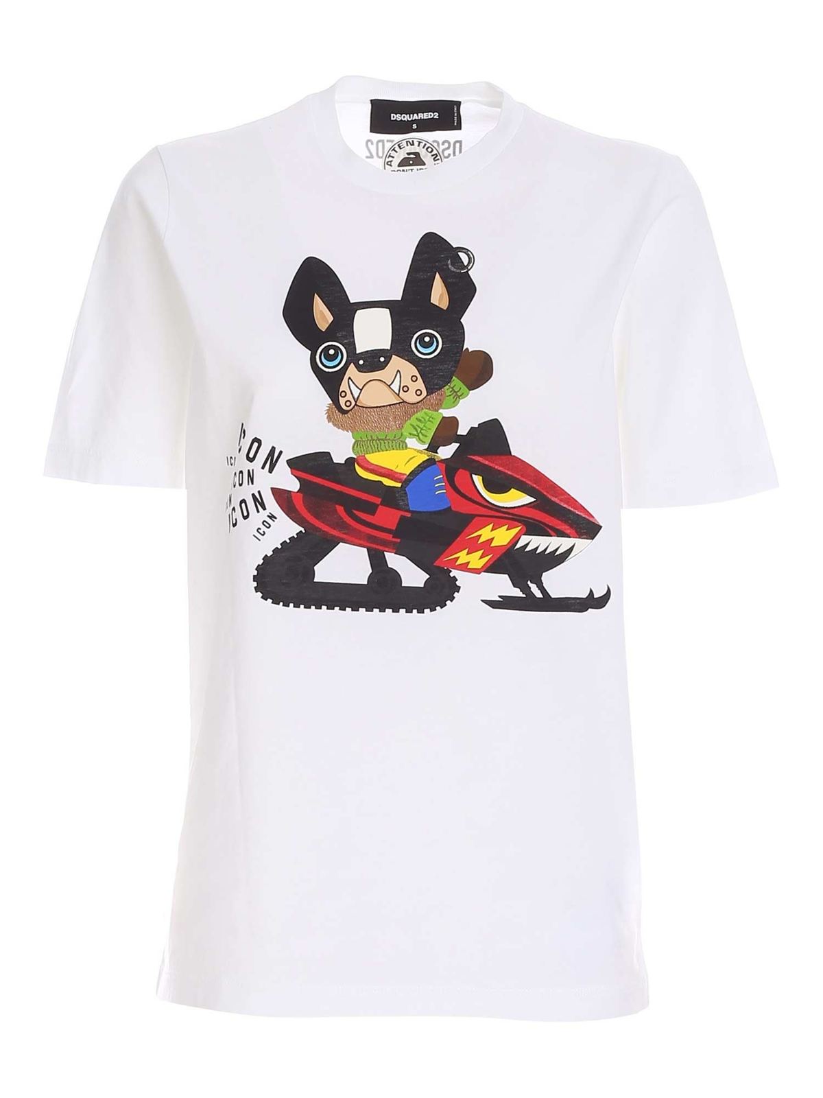 T-shirts Dsquared2 - Icon Dog T-shirt in white - S80GC0031S23009100