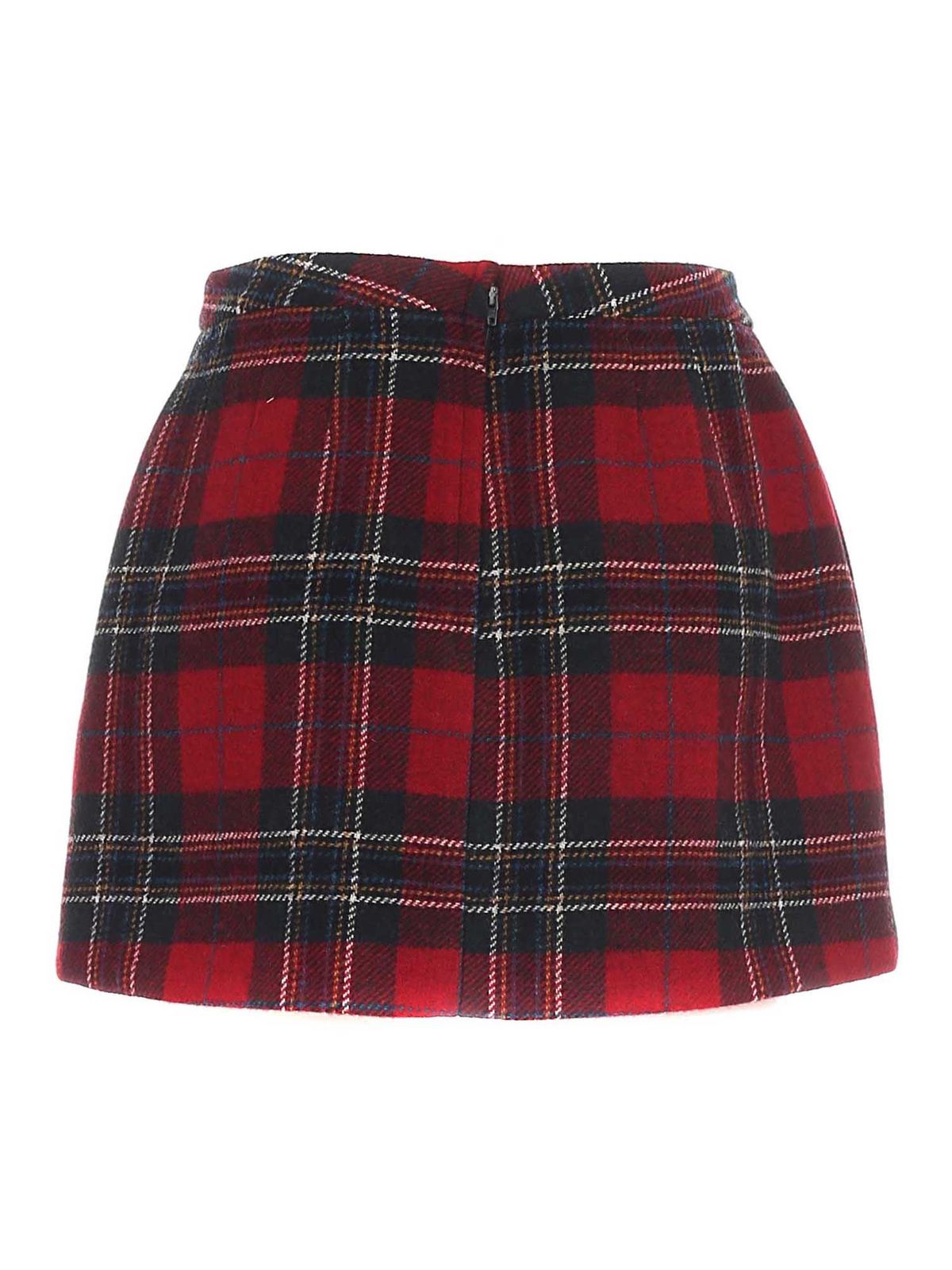Mini Skirts Valentino Red Tartan Mini Skirt In Red Wr3rac255y8157 