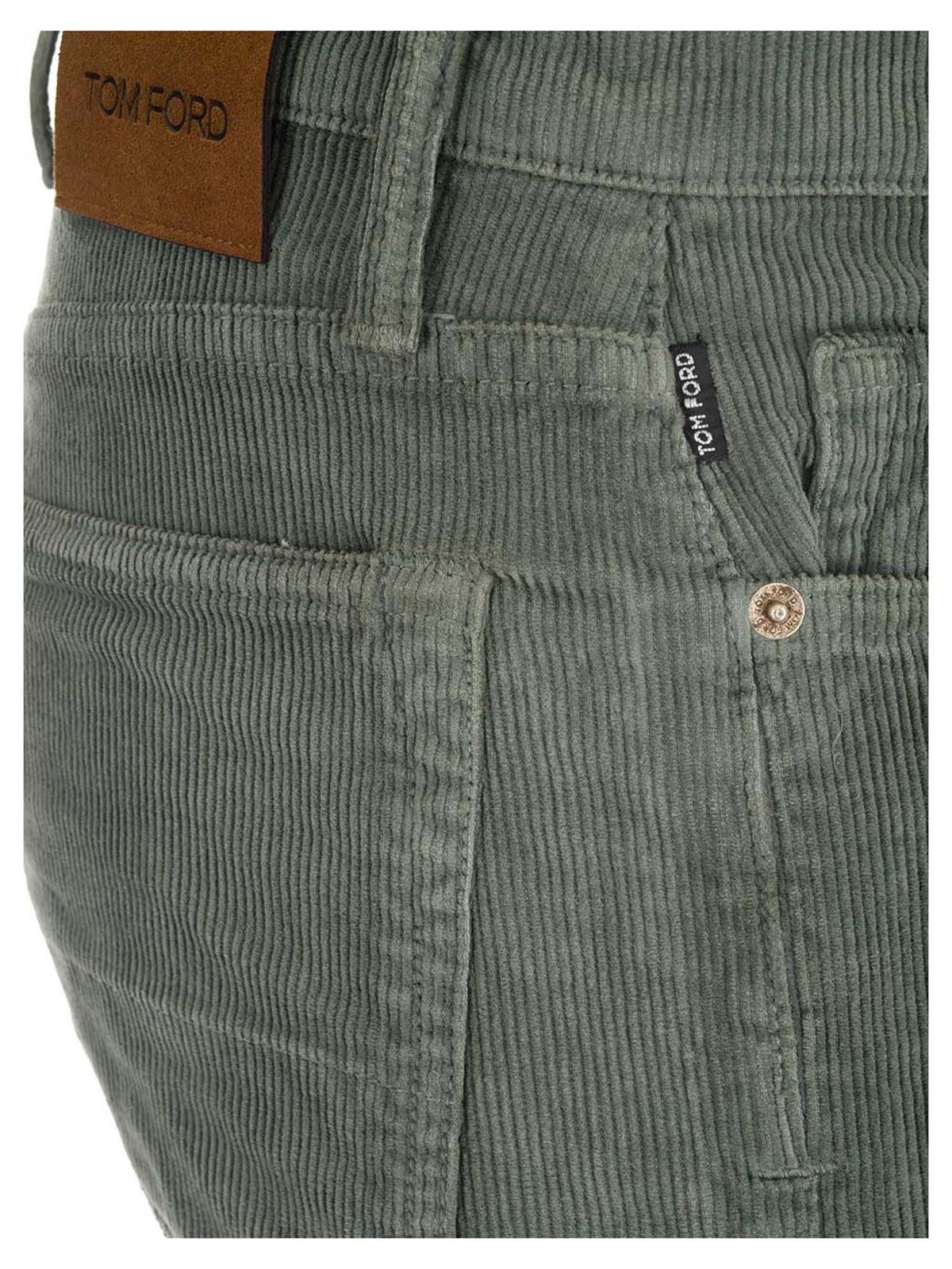 Straight leg jeans Tom Ford - Corduroy pants in green - BYJ39TFD001T04