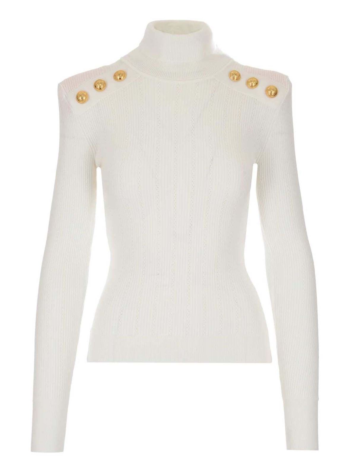 Click to view more detailed imagery on our partner's website Balmain Buttons Sweater In White