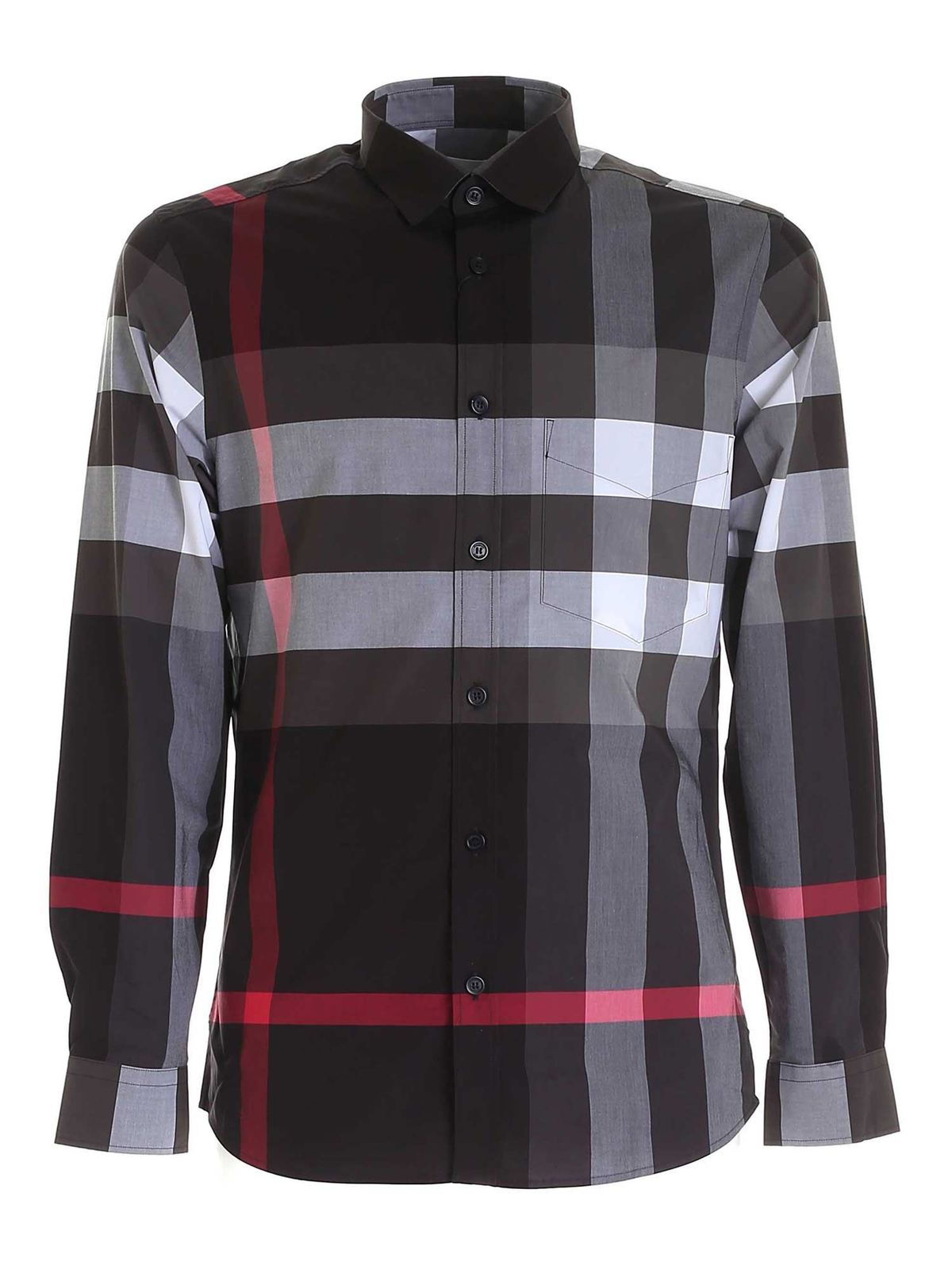 Burberry - Somerton shirt in black white and red - shirts - 8023772