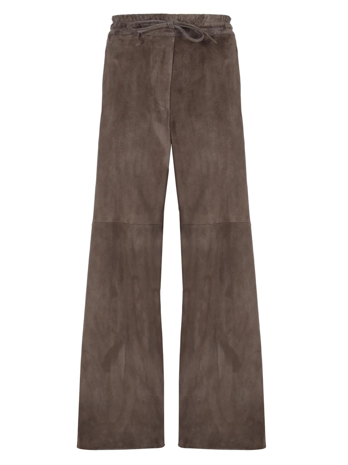 Brown suede palazzo pants 