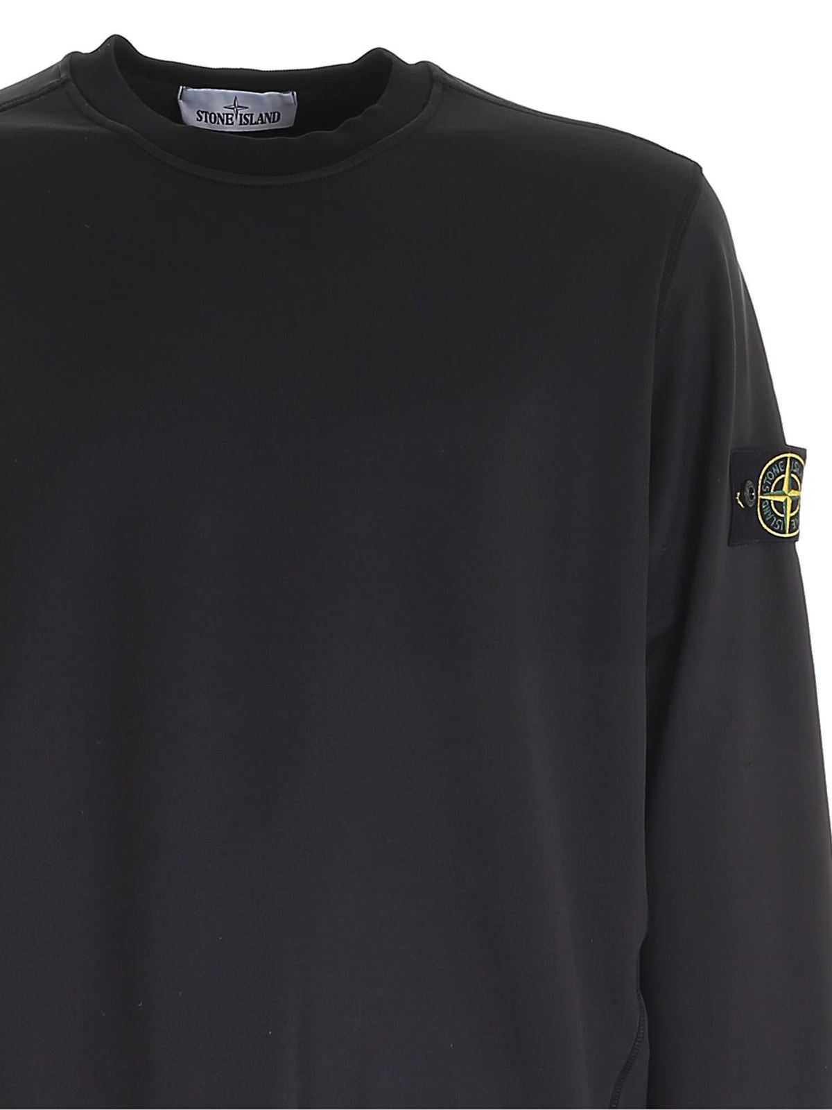 stone island logo patch sweatshirt