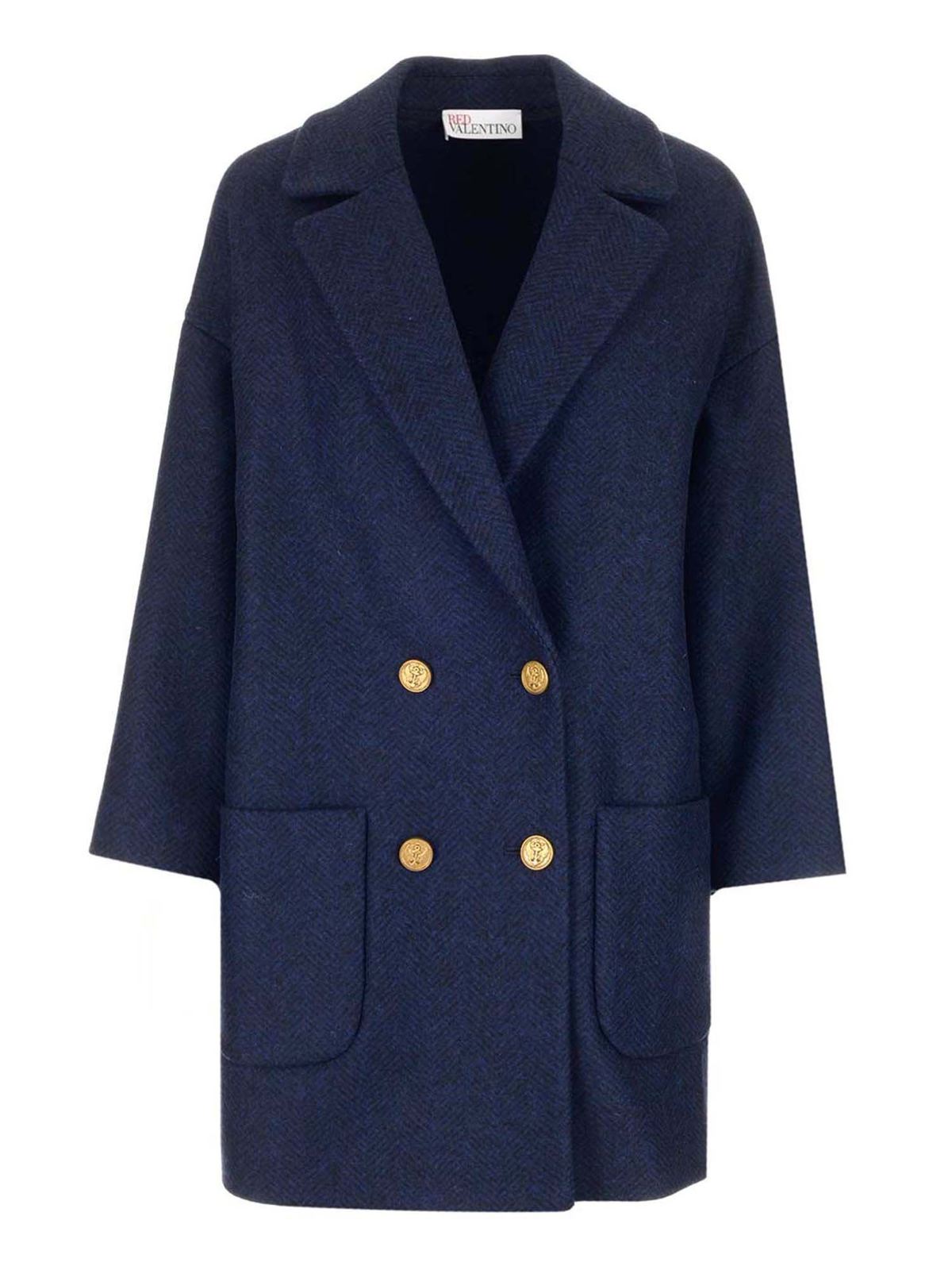 red herringbone coat